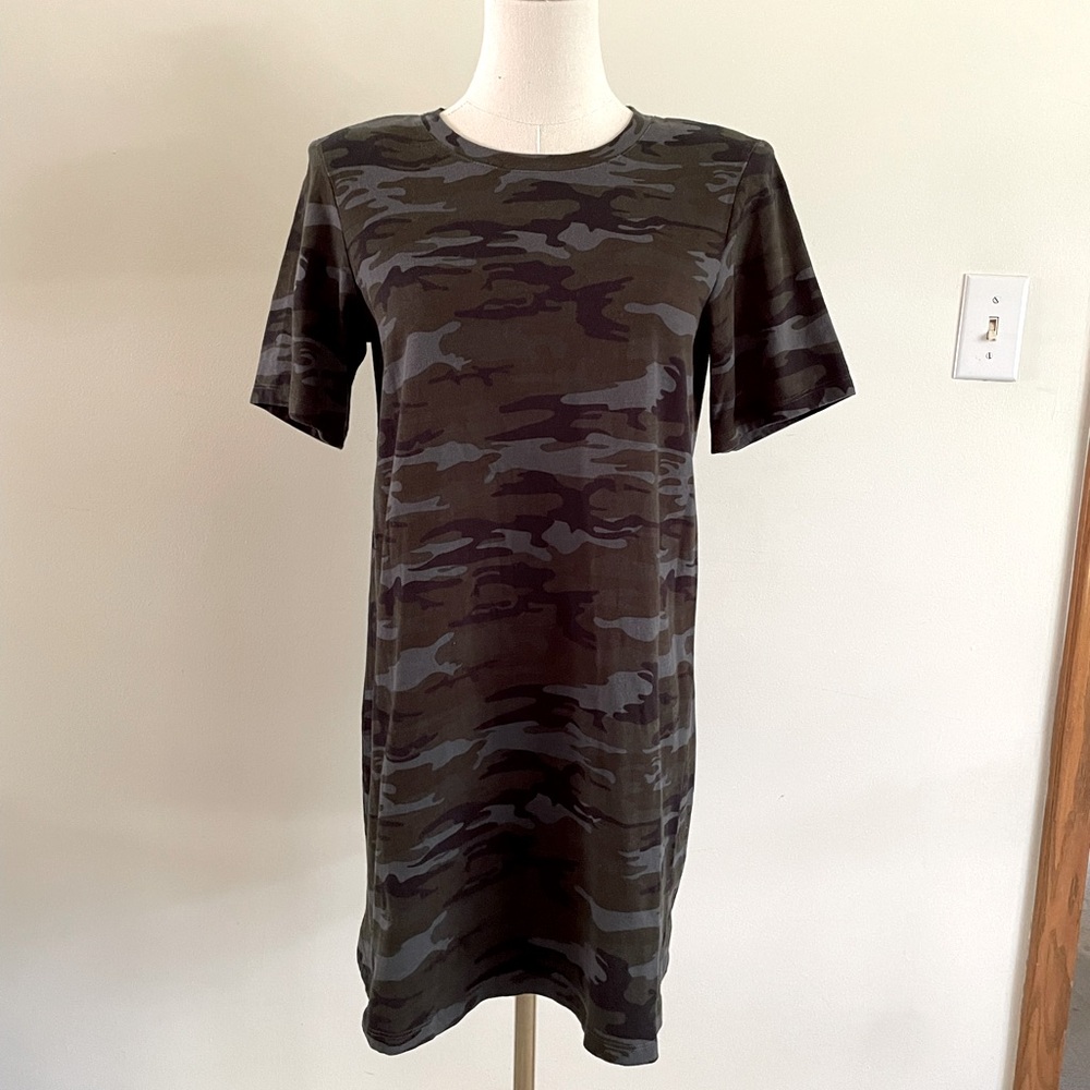 Sanctuary Camo T-Shirt Dress with Shoulder Pads